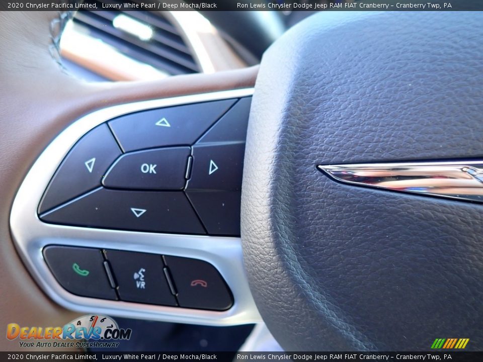 2020 Chrysler Pacifica Limited Luxury White Pearl / Deep Mocha/Black Photo #18