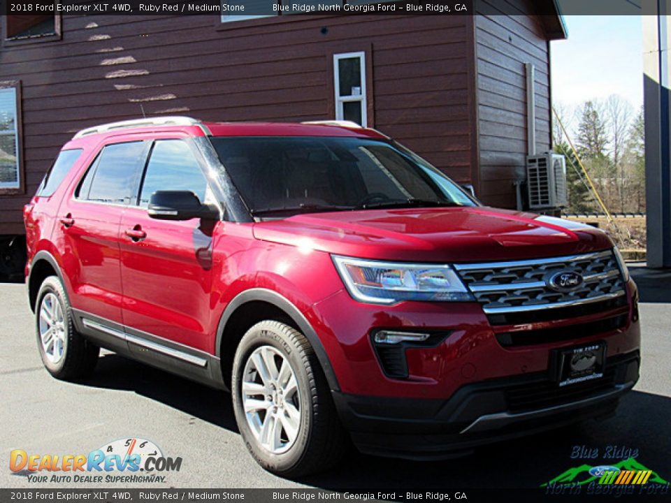 2018 Ford Explorer XLT 4WD Ruby Red / Medium Stone Photo #7