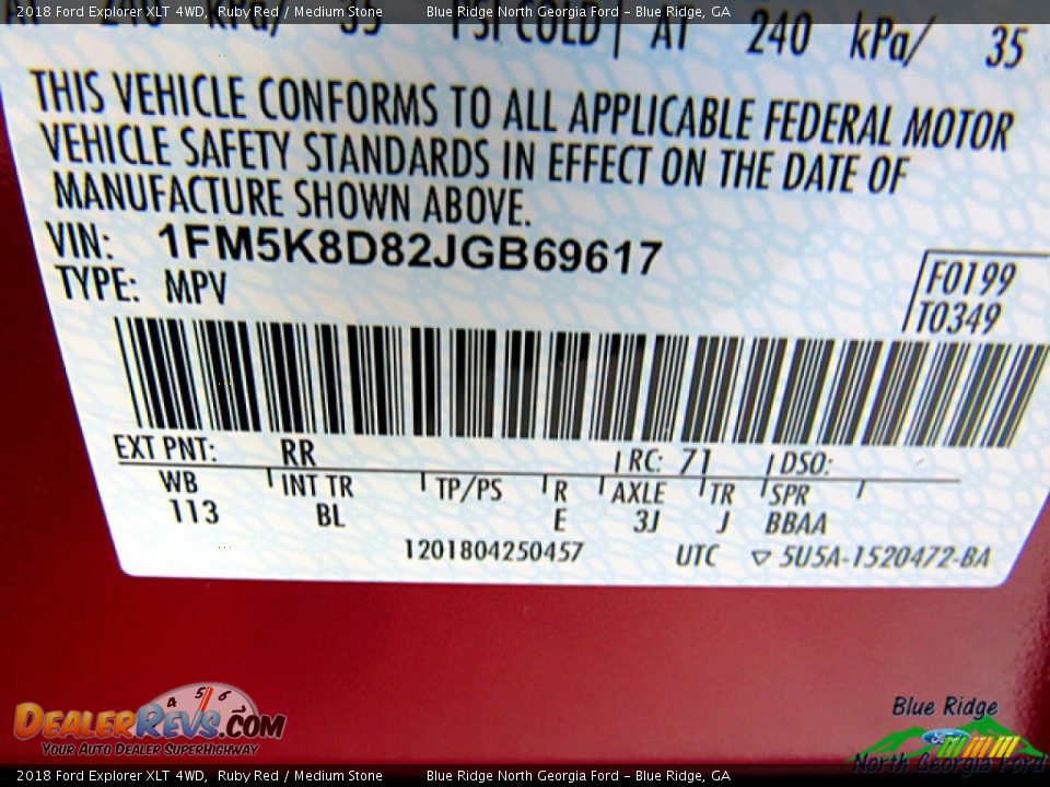 2018 Ford Explorer XLT 4WD Ruby Red / Medium Stone Photo #26