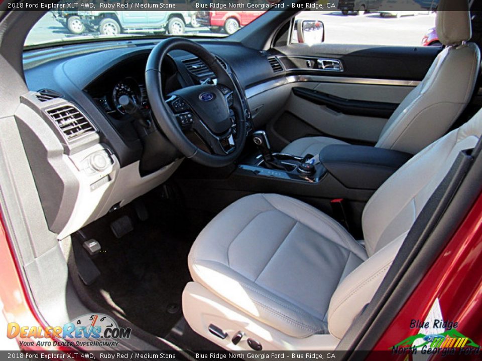 2018 Ford Explorer XLT 4WD Ruby Red / Medium Stone Photo #28