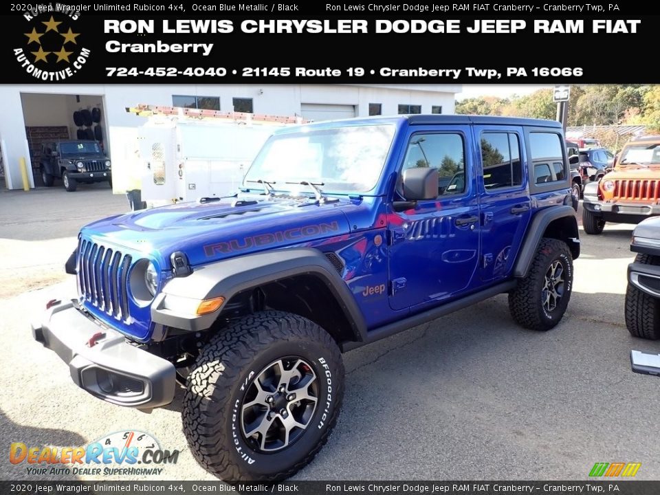 2020 Jeep Wrangler Unlimited Rubicon 4x4 Ocean Blue Metallic / Black Photo #1