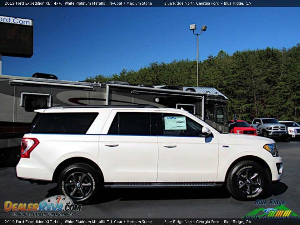 2019 Ford Expedition XLT 4x4 White Platinum Metallic Tri-Coat / Medium Stone Photo #6