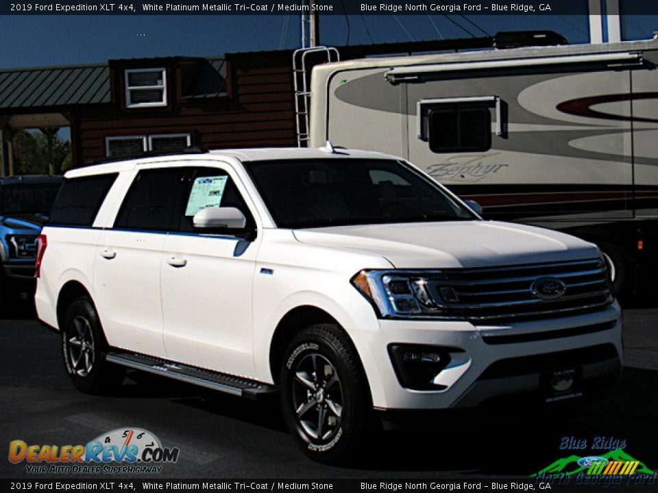 2019 Ford Expedition XLT 4x4 White Platinum Metallic Tri-Coat / Medium Stone Photo #7