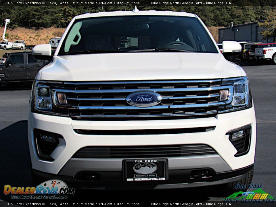 2019 Ford Expedition XLT 4x4 White Platinum Metallic Tri-Coat / Medium Stone Photo #8