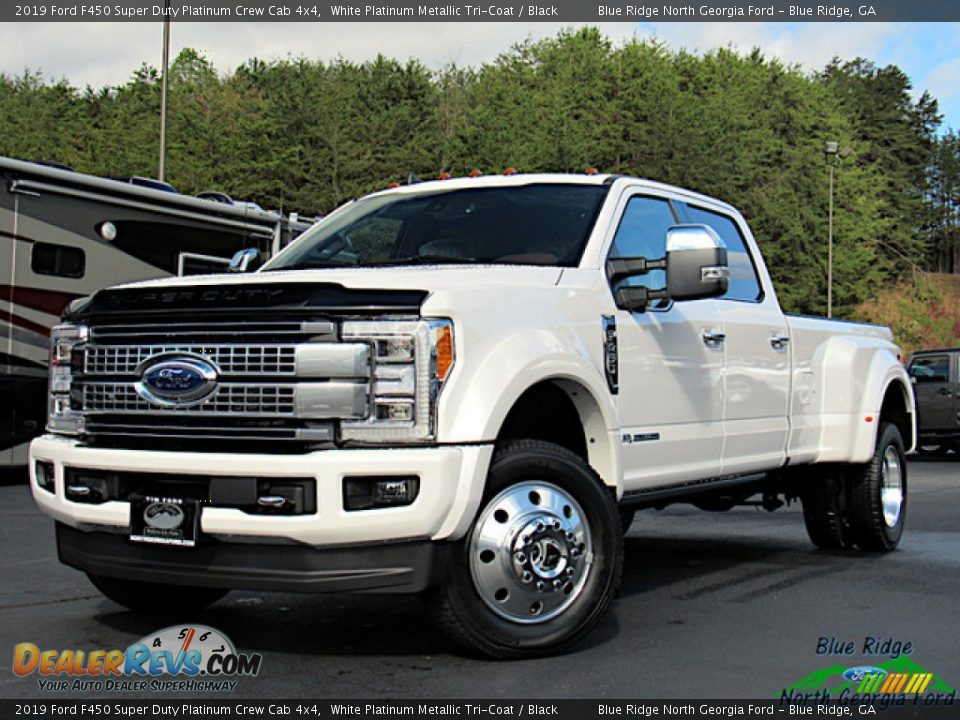2019 Ford F450 Super Duty Platinum Crew Cab 4x4 White Platinum Metallic Tri-Coat / Black Photo #1