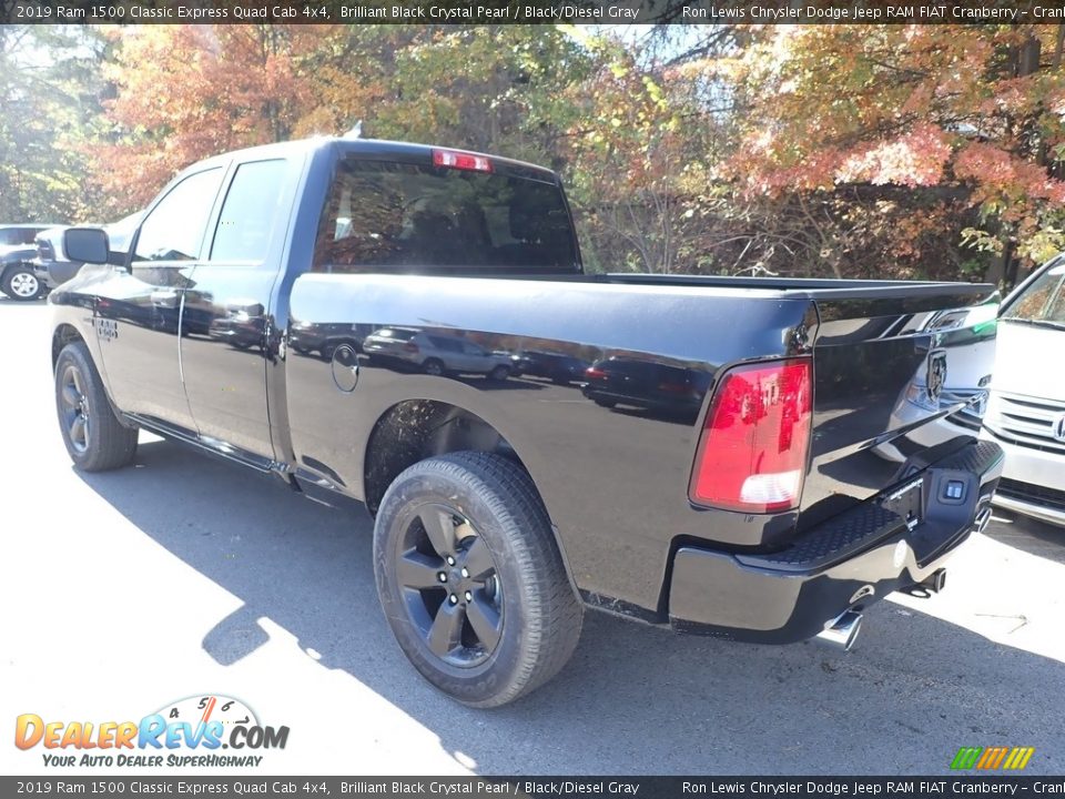2019 Ram 1500 Classic Express Quad Cab 4x4 Brilliant Black Crystal Pearl / Black/Diesel Gray Photo #4