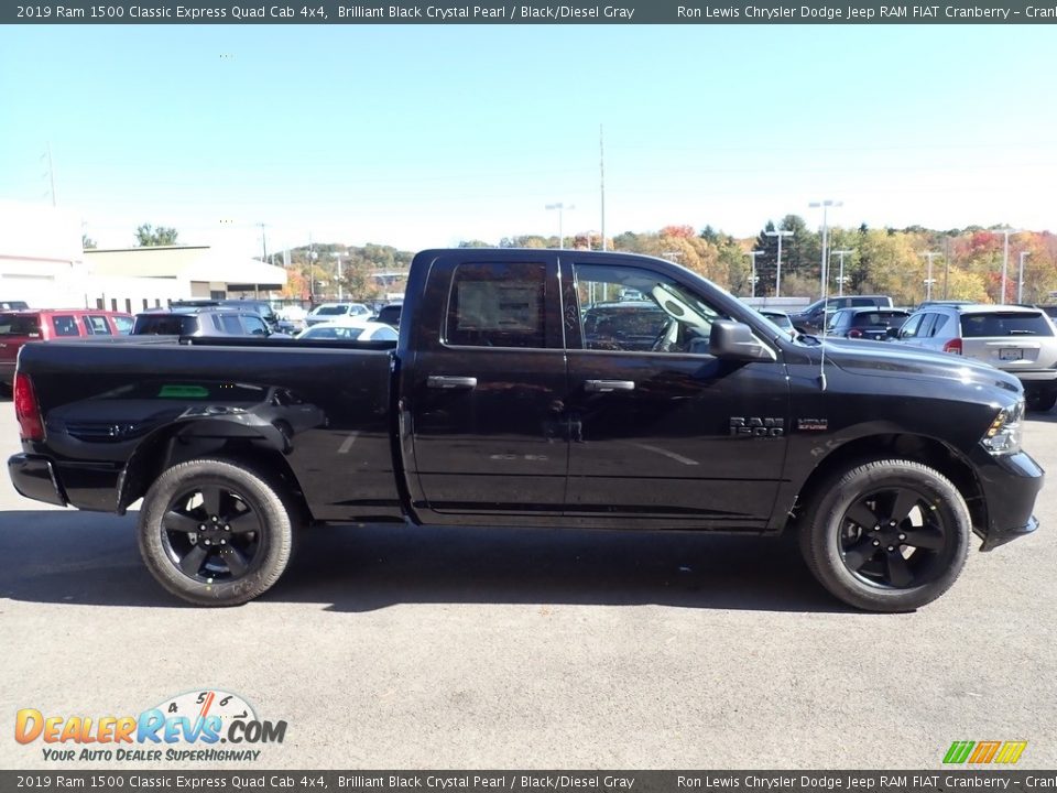 2019 Ram 1500 Classic Express Quad Cab 4x4 Brilliant Black Crystal Pearl / Black/Diesel Gray Photo #7