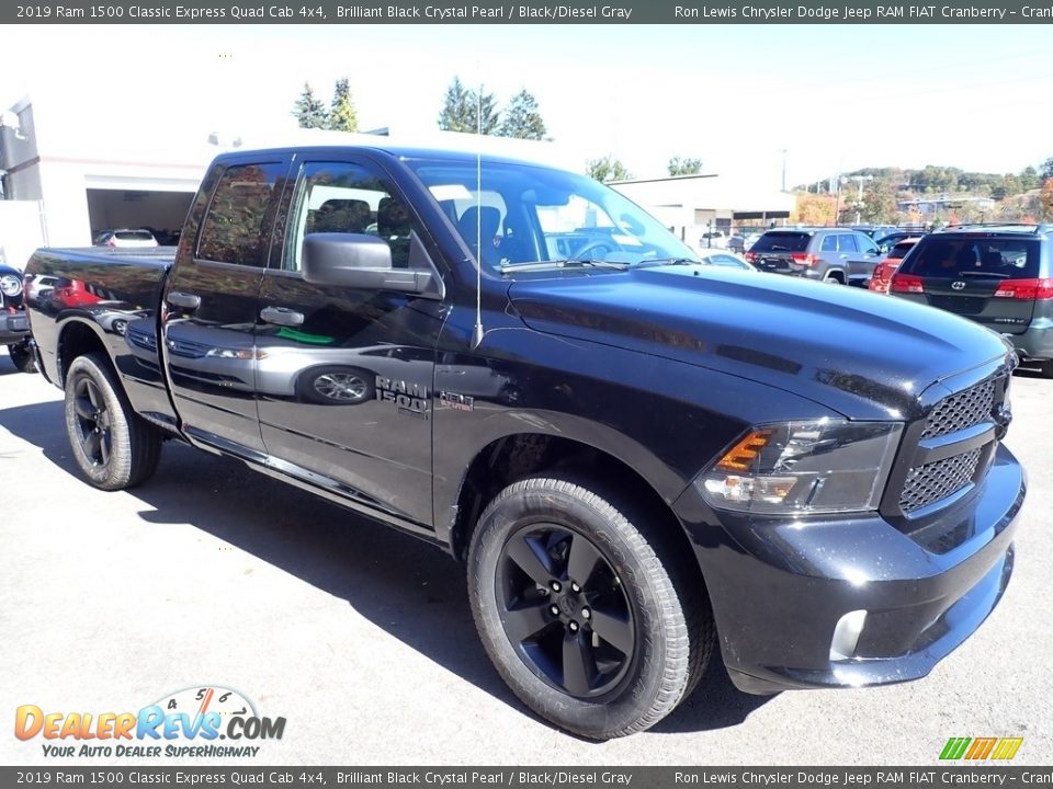 2019 Ram 1500 Classic Express Quad Cab 4x4 Brilliant Black Crystal Pearl / Black/Diesel Gray Photo #8