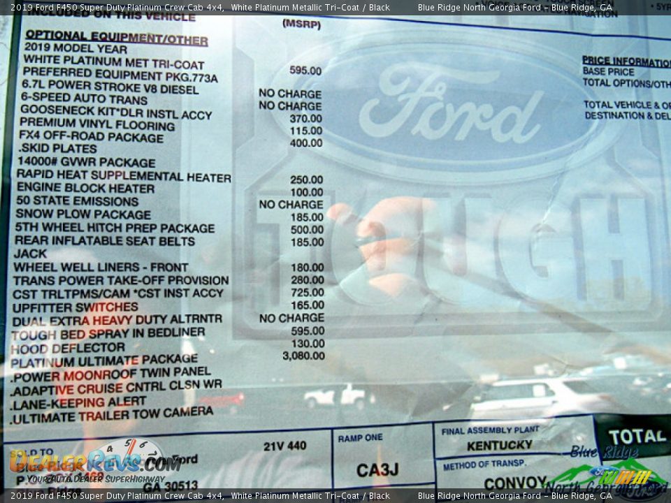 2019 Ford F450 Super Duty Platinum Crew Cab 4x4 White Platinum Metallic Tri-Coat / Black Photo #31