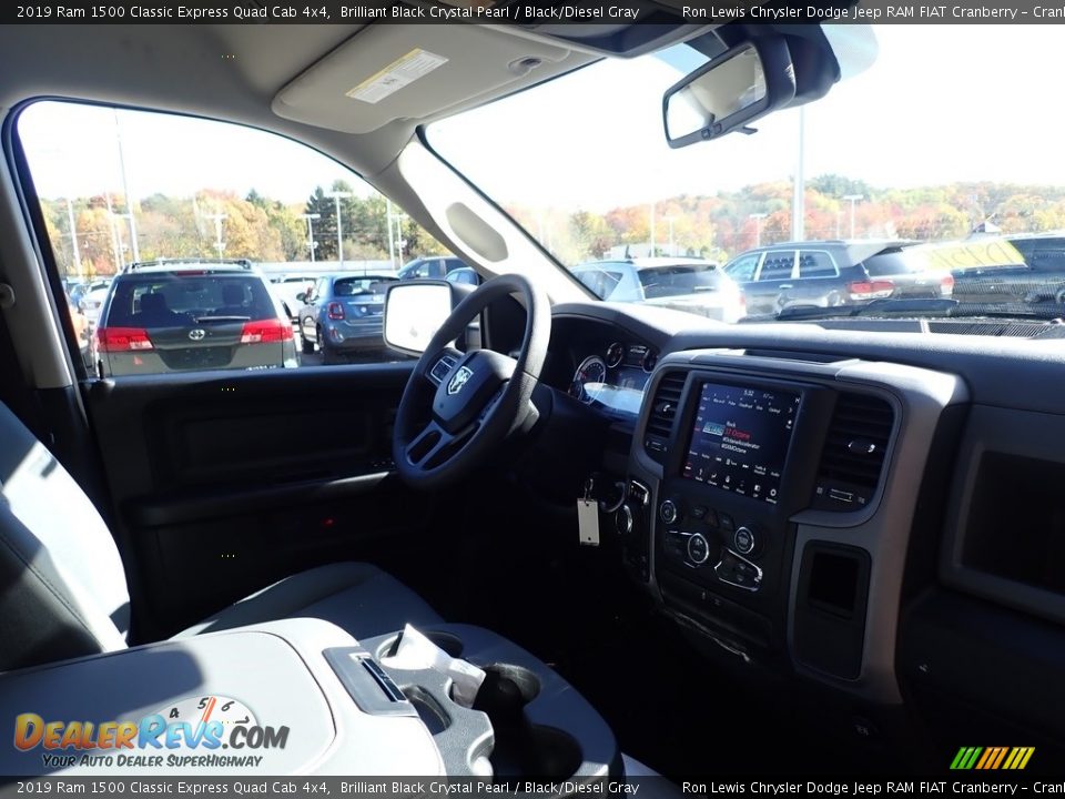2019 Ram 1500 Classic Express Quad Cab 4x4 Brilliant Black Crystal Pearl / Black/Diesel Gray Photo #12
