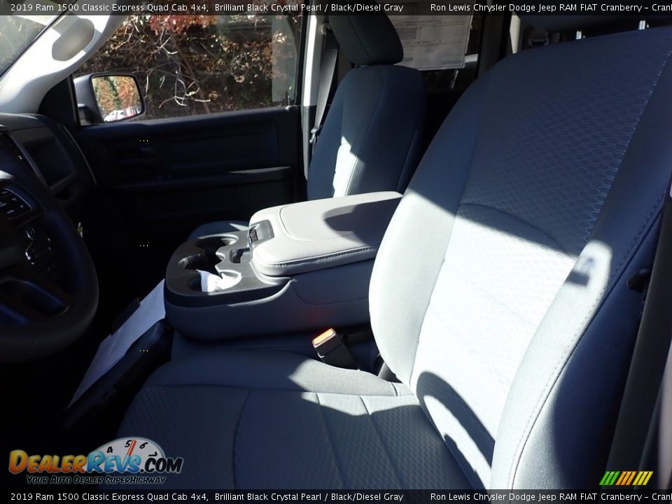 2019 Ram 1500 Classic Express Quad Cab 4x4 Brilliant Black Crystal Pearl / Black/Diesel Gray Photo #14