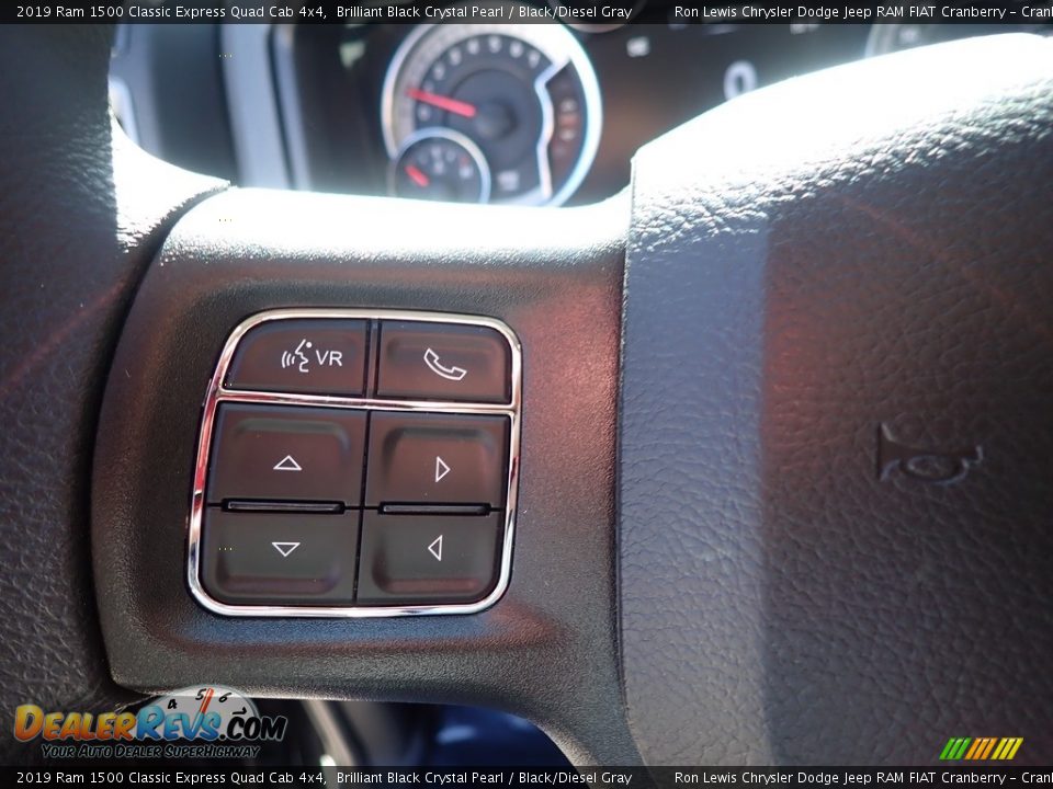 2019 Ram 1500 Classic Express Quad Cab 4x4 Brilliant Black Crystal Pearl / Black/Diesel Gray Photo #17