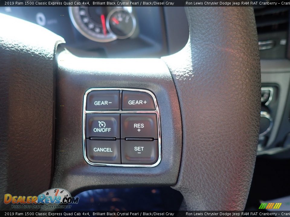 2019 Ram 1500 Classic Express Quad Cab 4x4 Brilliant Black Crystal Pearl / Black/Diesel Gray Photo #18