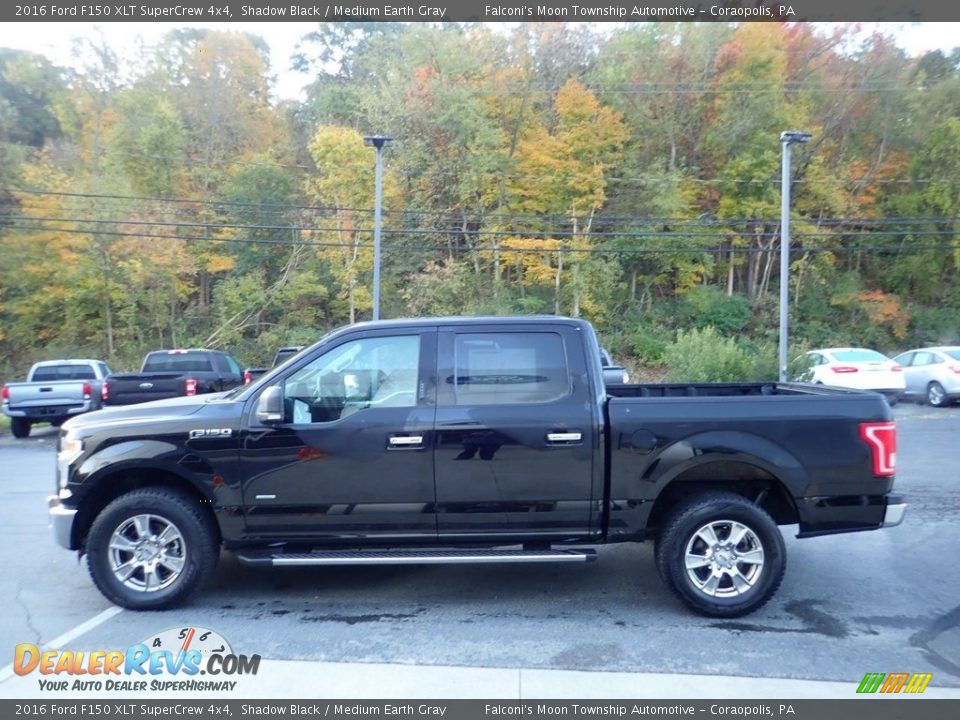 2016 Ford F150 XLT SuperCrew 4x4 Shadow Black / Medium Earth Gray Photo #5