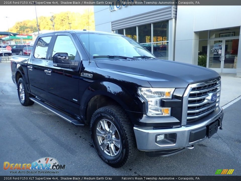 2016 Ford F150 XLT SuperCrew 4x4 Shadow Black / Medium Earth Gray Photo #8