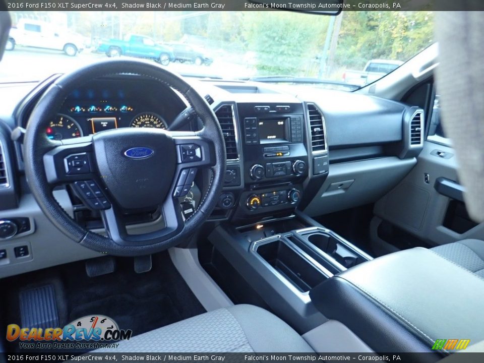 2016 Ford F150 XLT SuperCrew 4x4 Shadow Black / Medium Earth Gray Photo #18