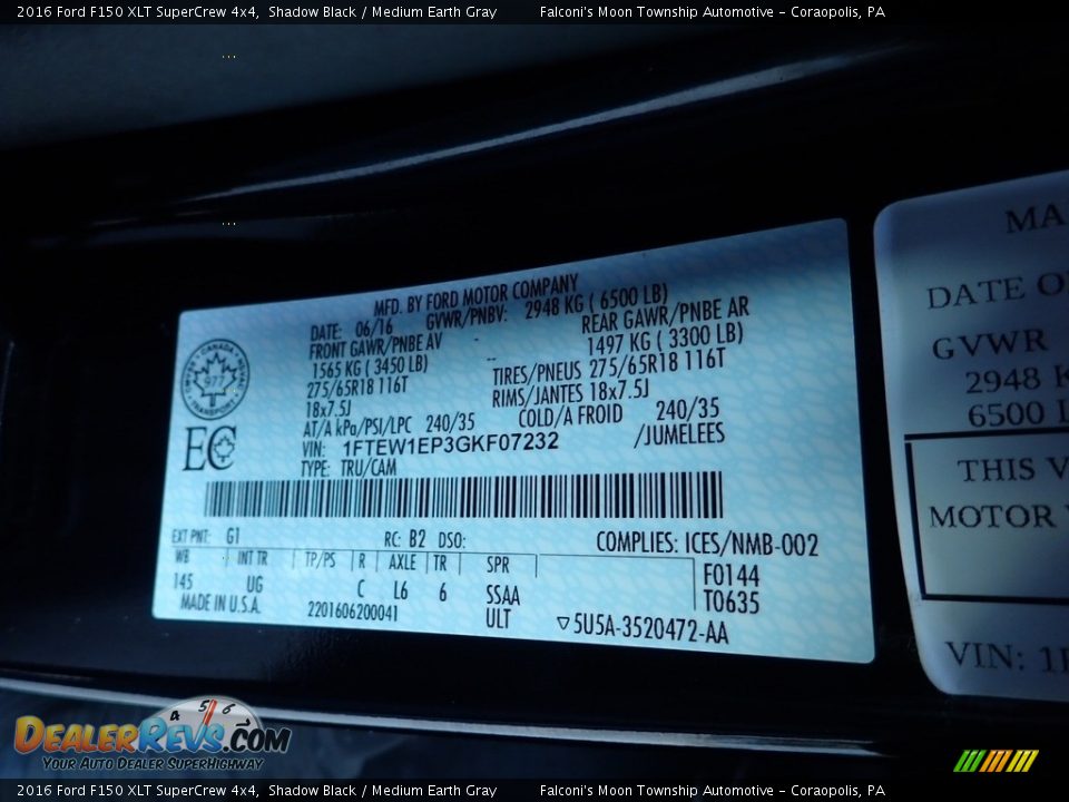 2016 Ford F150 XLT SuperCrew 4x4 Shadow Black / Medium Earth Gray Photo #23
