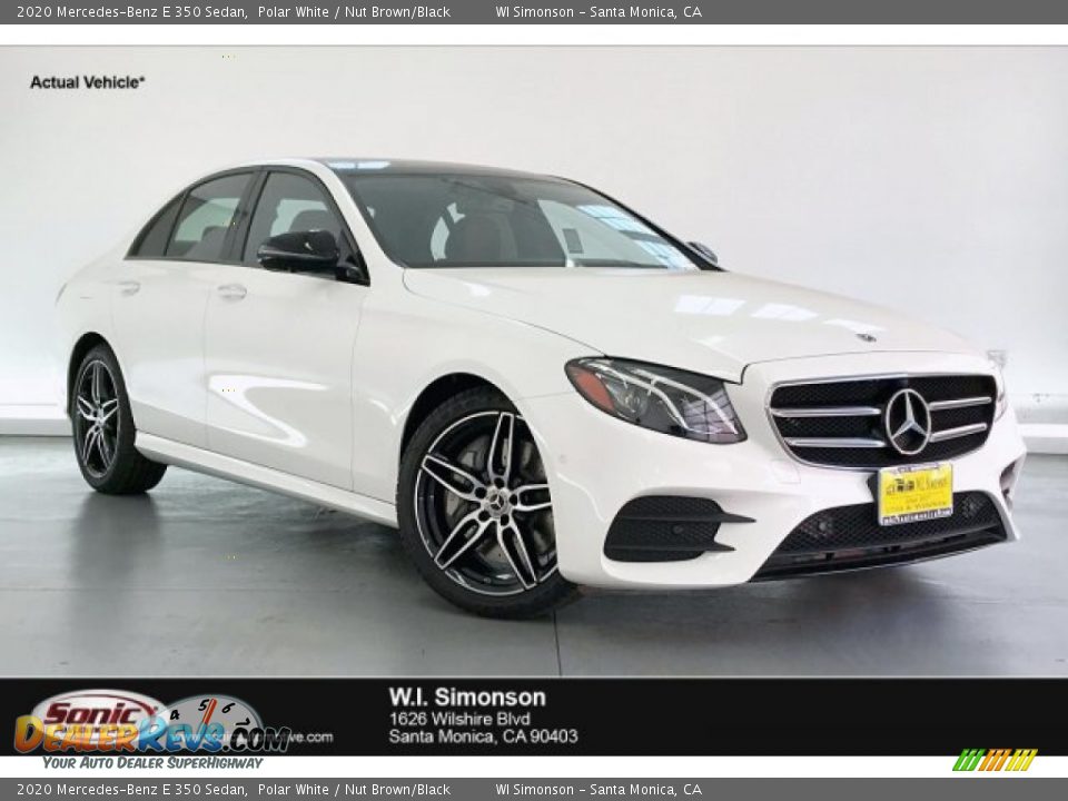 2020 Mercedes-Benz E 350 Sedan Polar White / Nut Brown/Black Photo #1