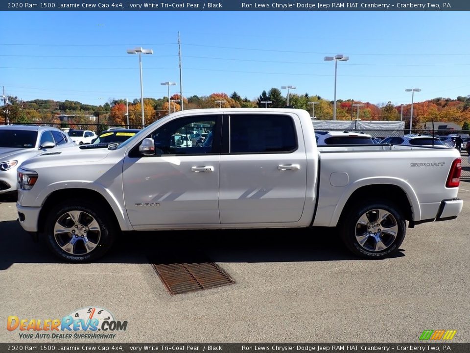 2020 Ram 1500 Laramie Crew Cab 4x4 Ivory White Tri-Coat Pearl / Black Photo #2