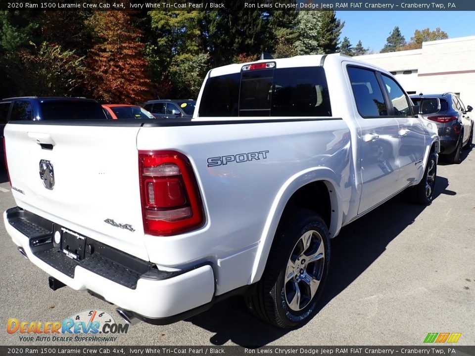 2020 Ram 1500 Laramie Crew Cab 4x4 Ivory White Tri-Coat Pearl / Black Photo #5