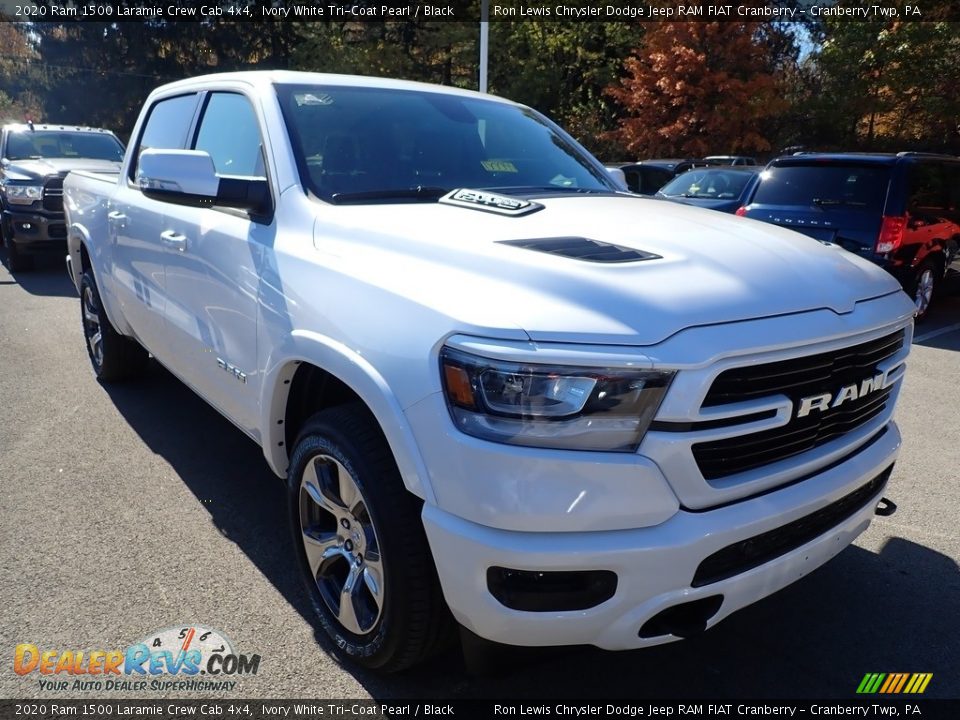 2020 Ram 1500 Laramie Crew Cab 4x4 Ivory White Tri-Coat Pearl / Black Photo #6