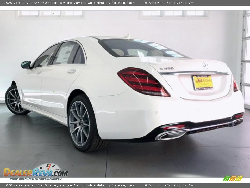 2020 Mercedes-Benz S 450 Sedan designo Diamond White Metallic / Porcelain/Black Photo #2