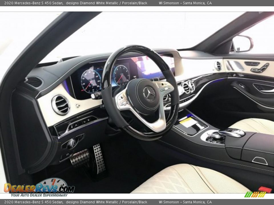 2020 Mercedes-Benz S 450 Sedan designo Diamond White Metallic / Porcelain/Black Photo #4