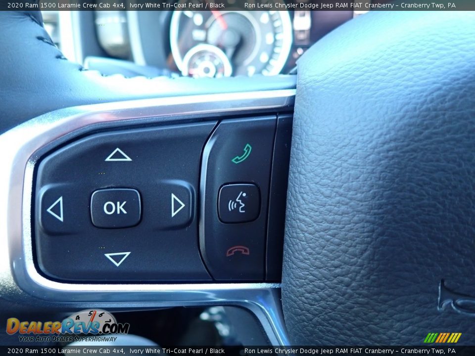 2020 Ram 1500 Laramie Crew Cab 4x4 Ivory White Tri-Coat Pearl / Black Photo #18