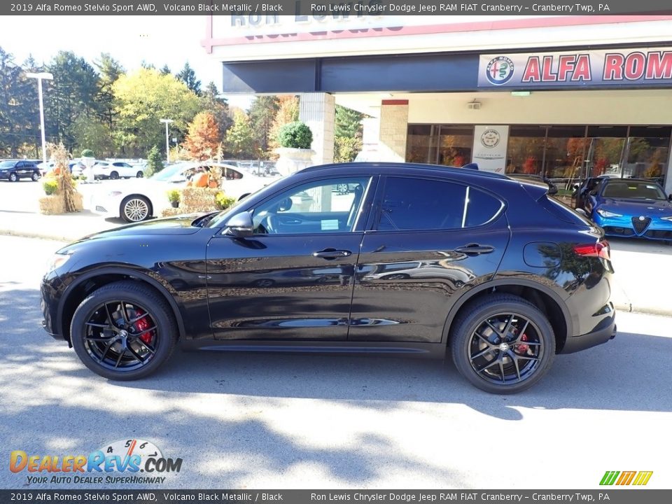 2019 Alfa Romeo Stelvio Sport AWD Volcano Black Metallic / Black Photo #3
