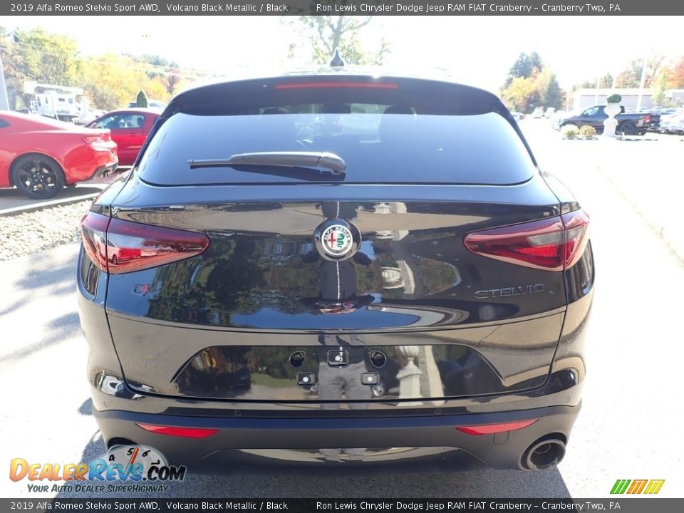 2019 Alfa Romeo Stelvio Sport AWD Volcano Black Metallic / Black Photo #6