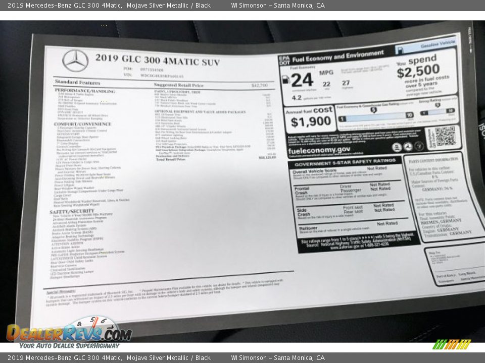2019 Mercedes-Benz GLC 300 4Matic Mojave Silver Metallic / Black Photo #10