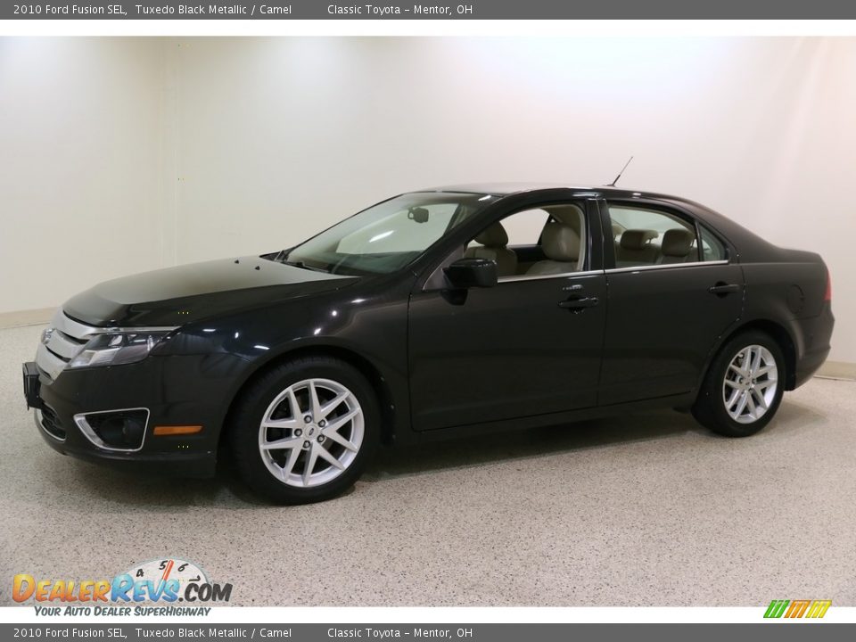 2010 Ford Fusion SEL Tuxedo Black Metallic / Camel Photo #3