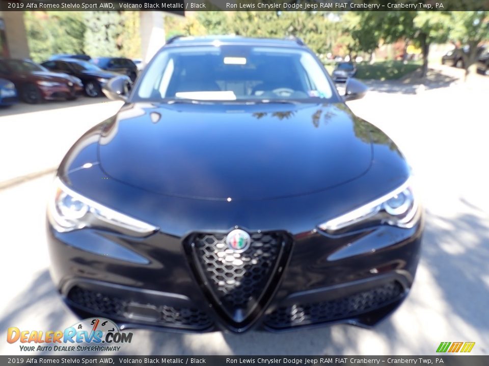 2019 Alfa Romeo Stelvio Sport AWD Volcano Black Metallic / Black Photo #12