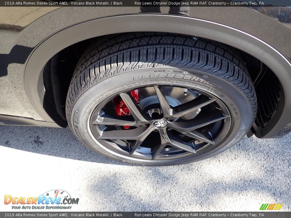 2019 Alfa Romeo Stelvio Sport AWD Volcano Black Metallic / Black Photo #13