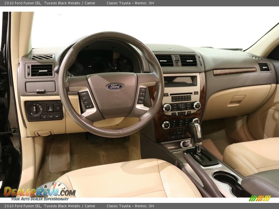 2010 Ford Fusion SEL Tuxedo Black Metallic / Camel Photo #7
