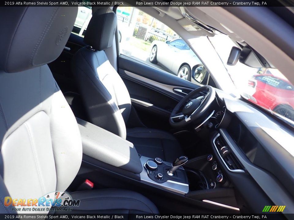 2019 Alfa Romeo Stelvio Sport AWD Volcano Black Metallic / Black Photo #14