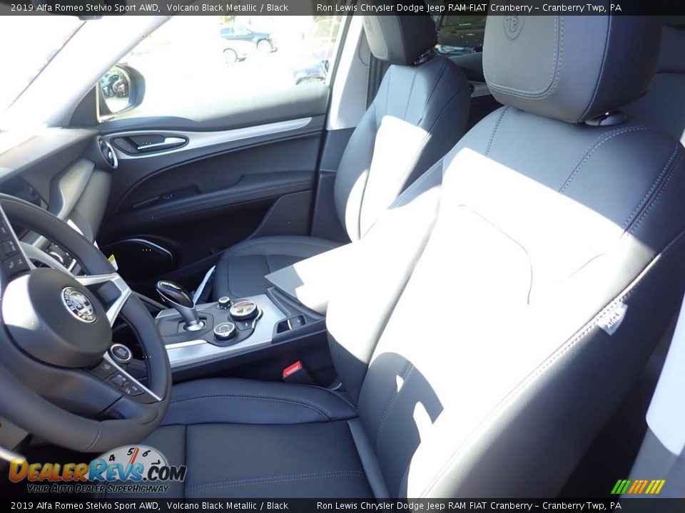 2019 Alfa Romeo Stelvio Sport AWD Volcano Black Metallic / Black Photo #19