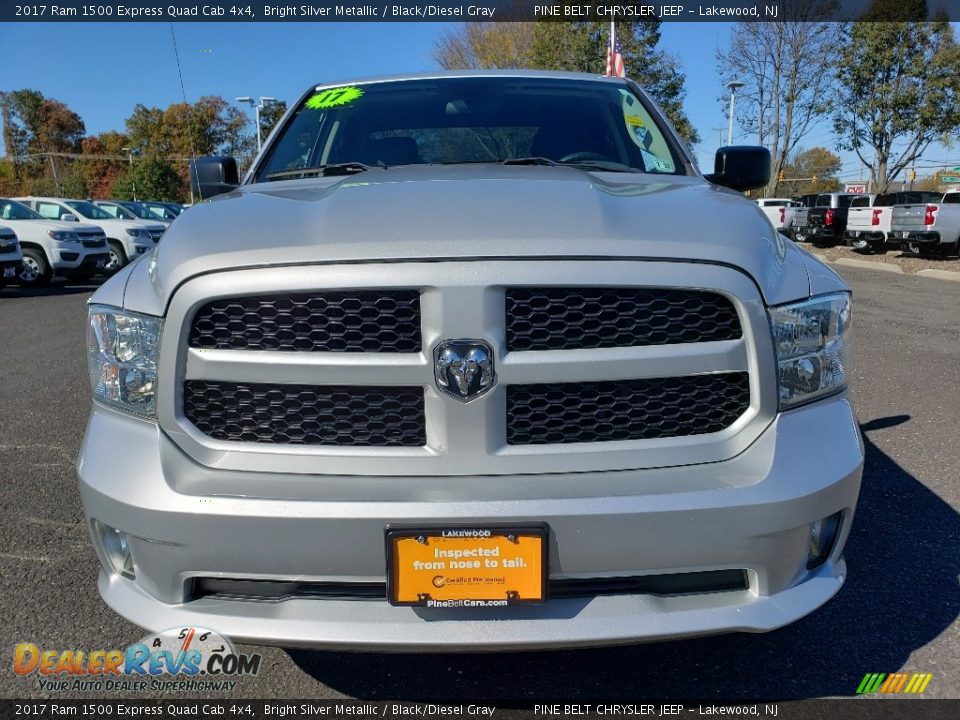 2017 Ram 1500 Express Quad Cab 4x4 Bright Silver Metallic / Black/Diesel Gray Photo #2