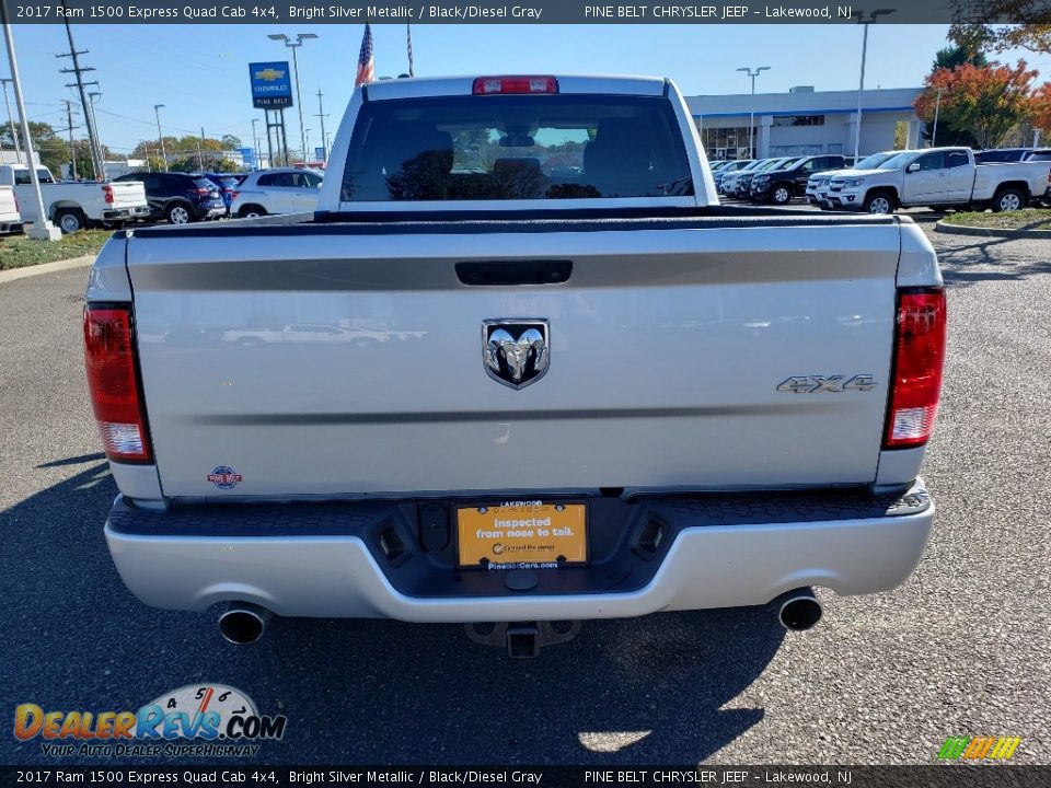 2017 Ram 1500 Express Quad Cab 4x4 Bright Silver Metallic / Black/Diesel Gray Photo #5