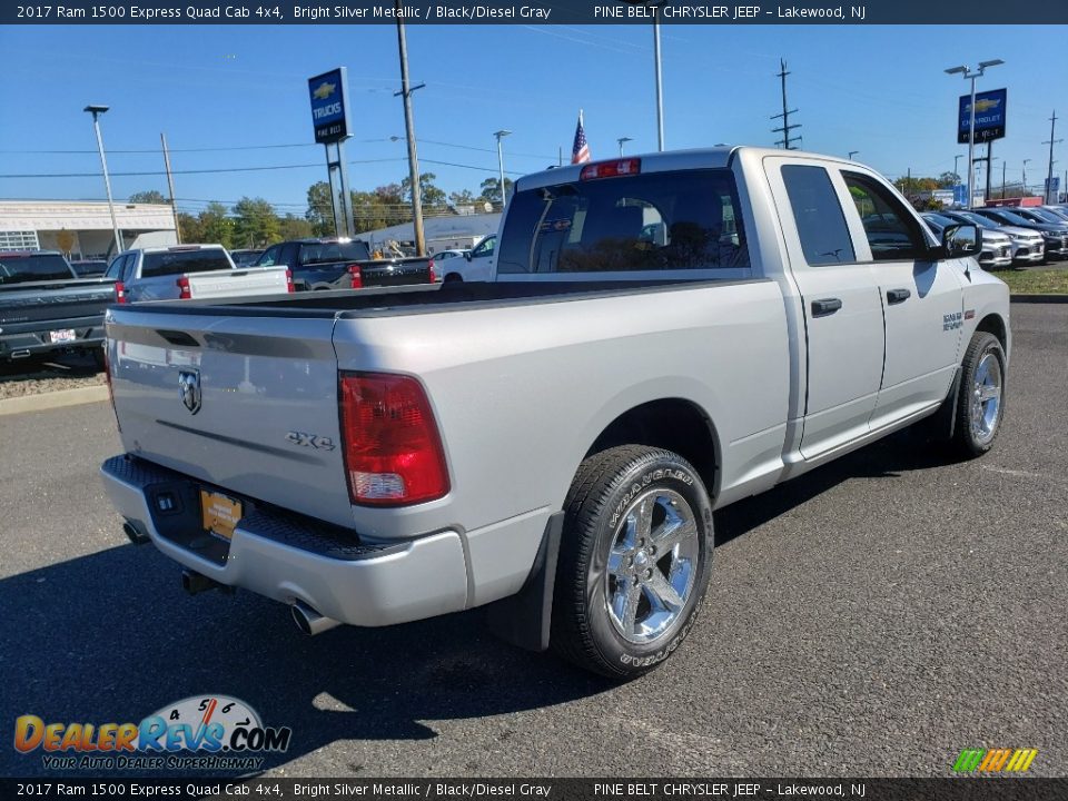 2017 Ram 1500 Express Quad Cab 4x4 Bright Silver Metallic / Black/Diesel Gray Photo #6