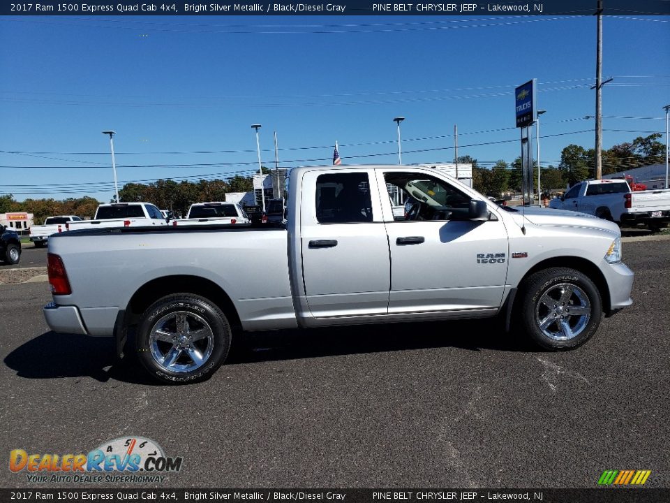 2017 Ram 1500 Express Quad Cab 4x4 Bright Silver Metallic / Black/Diesel Gray Photo #7