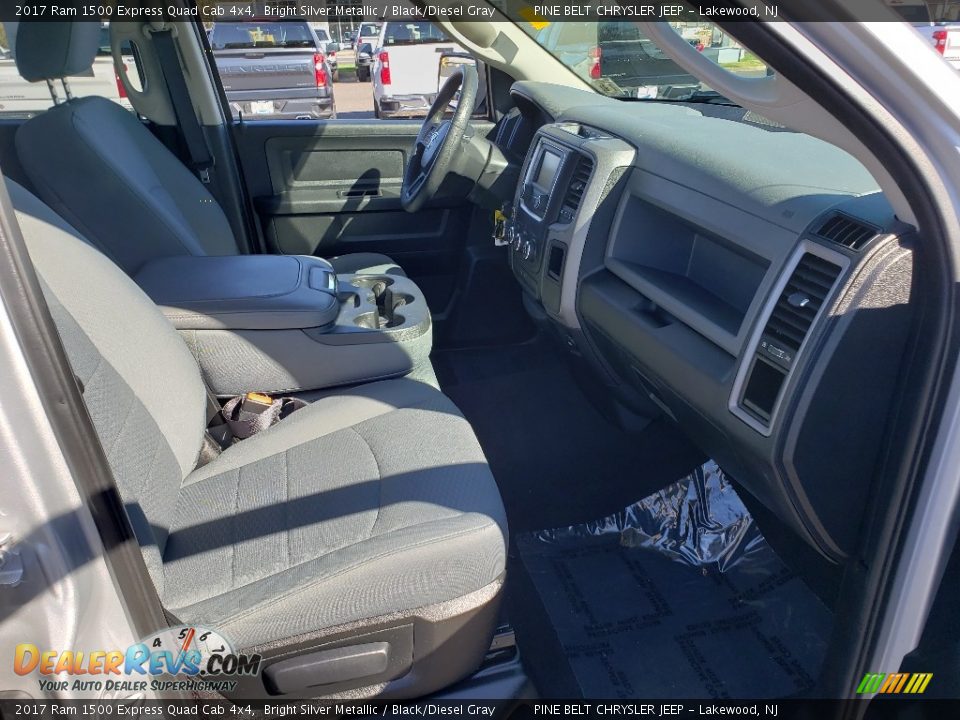 2017 Ram 1500 Express Quad Cab 4x4 Bright Silver Metallic / Black/Diesel Gray Photo #11
