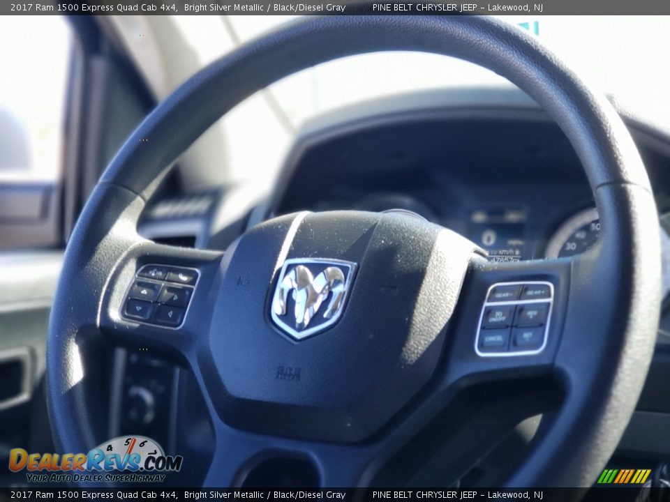 2017 Ram 1500 Express Quad Cab 4x4 Bright Silver Metallic / Black/Diesel Gray Photo #13