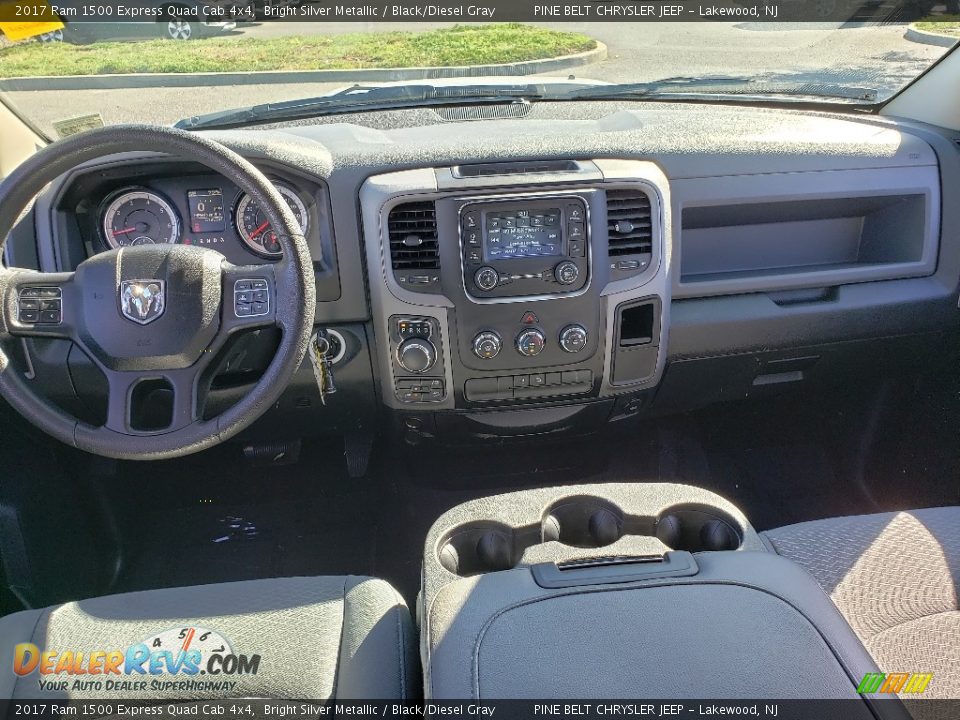 2017 Ram 1500 Express Quad Cab 4x4 Bright Silver Metallic / Black/Diesel Gray Photo #21