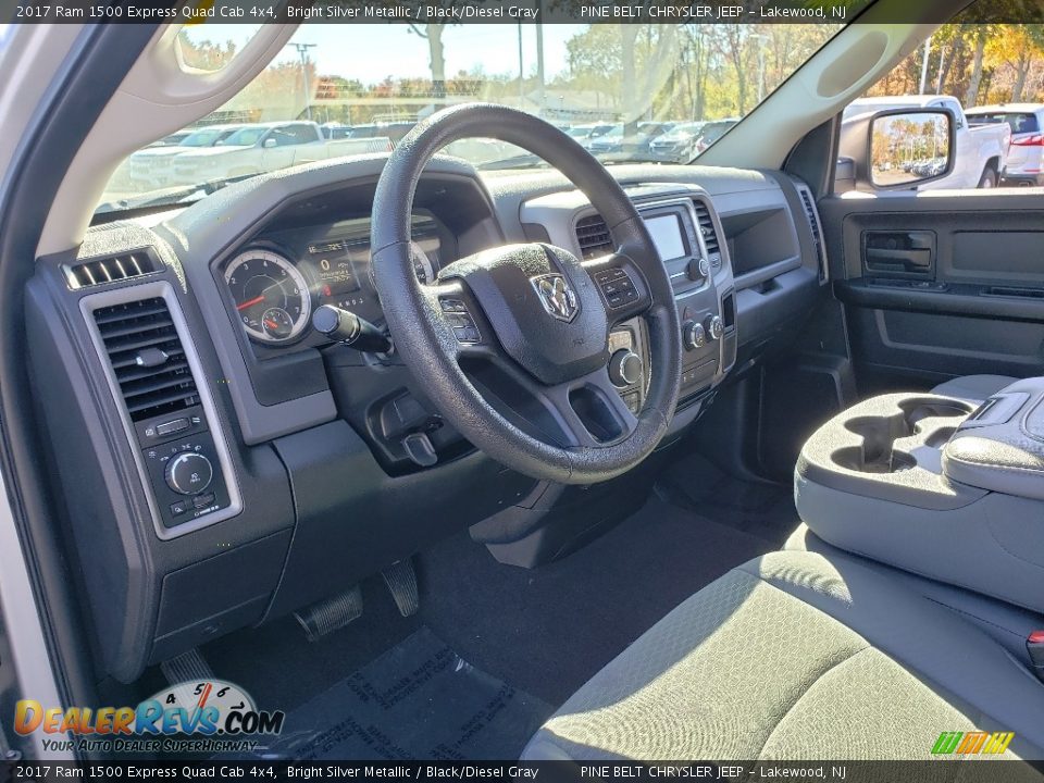2017 Ram 1500 Express Quad Cab 4x4 Bright Silver Metallic / Black/Diesel Gray Photo #24