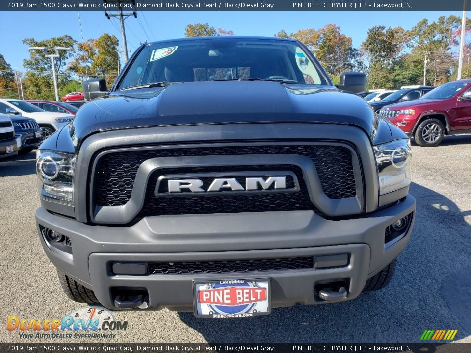 2019 Ram 1500 Classic Warlock Quad Cab Diamond Black Crystal Pearl / Black/Diesel Gray Photo #2
