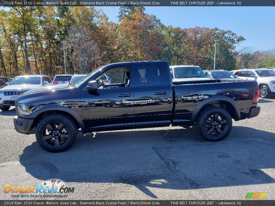 2019 Ram 1500 Classic Warlock Quad Cab Diamond Black Crystal Pearl / Black/Diesel Gray Photo #3