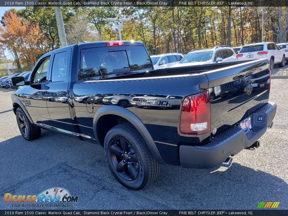 2019 Ram 1500 Classic Warlock Quad Cab Diamond Black Crystal Pearl / Black/Diesel Gray Photo #4