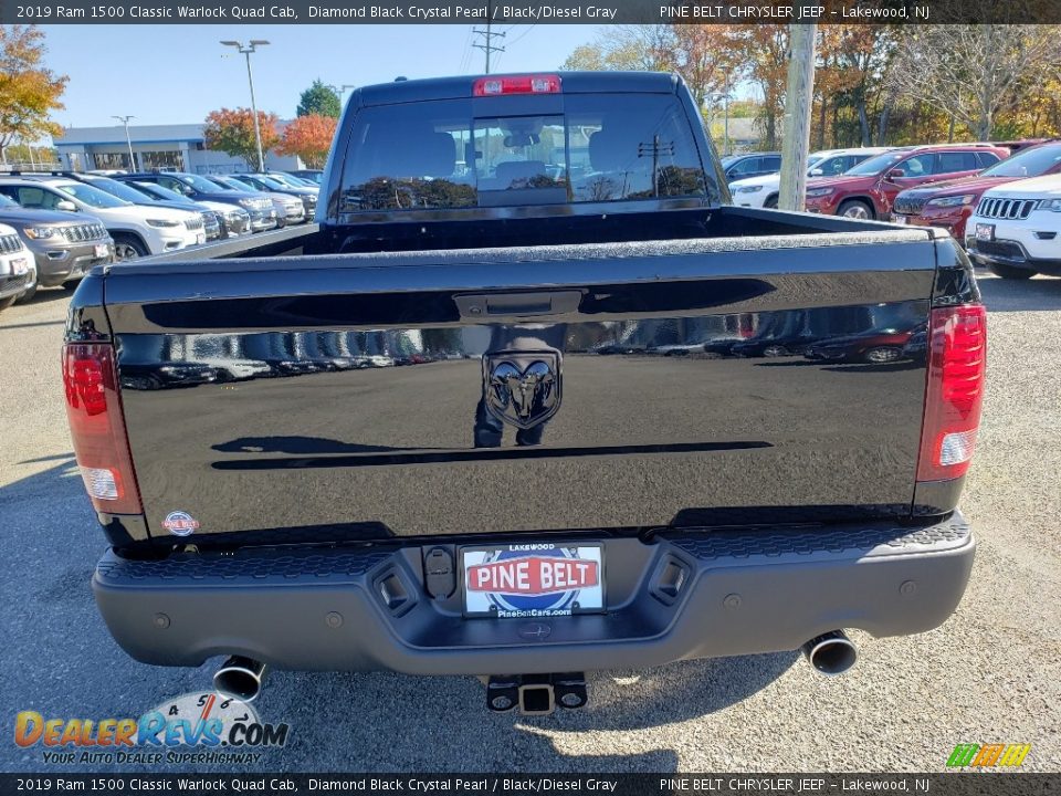 2019 Ram 1500 Classic Warlock Quad Cab Diamond Black Crystal Pearl / Black/Diesel Gray Photo #5