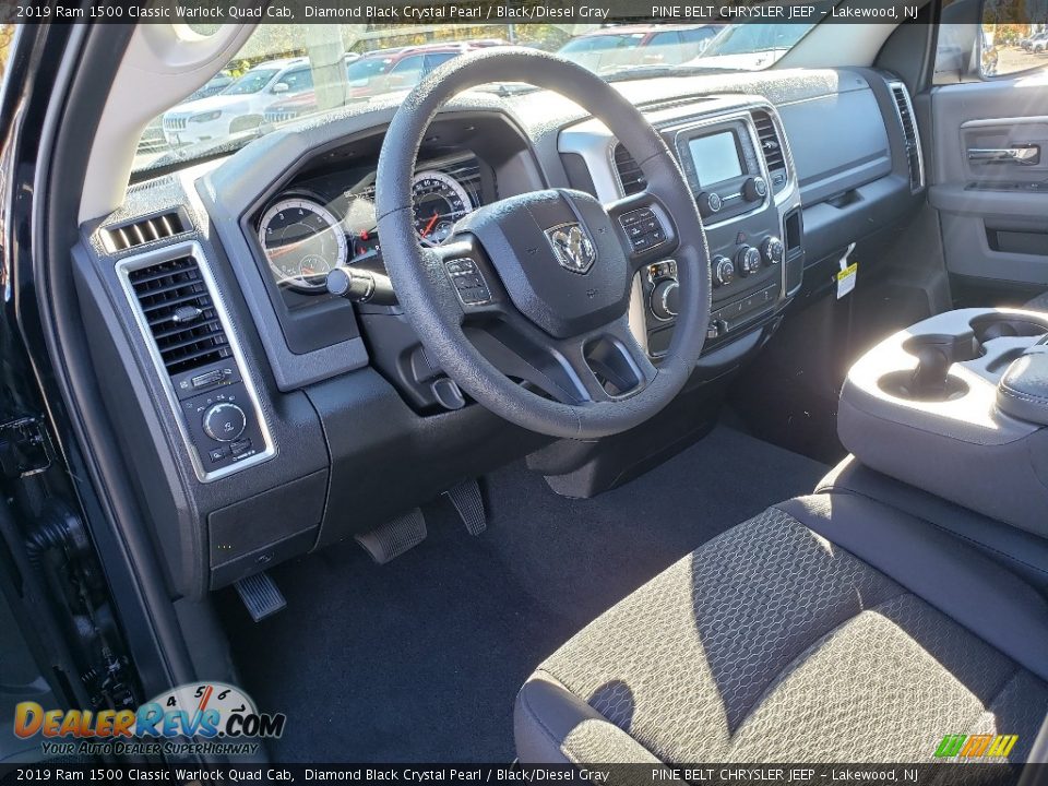 2019 Ram 1500 Classic Warlock Quad Cab Diamond Black Crystal Pearl / Black/Diesel Gray Photo #7